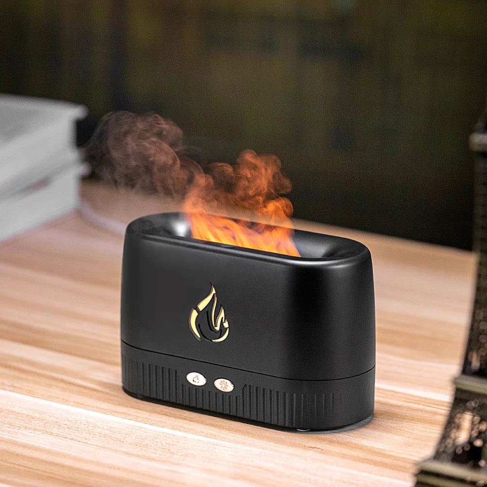 Portable Flame Aroma Diffuser – Essential Oil Atomizer & Cool Mist Air Humidifier for Home, Office & Bedroom