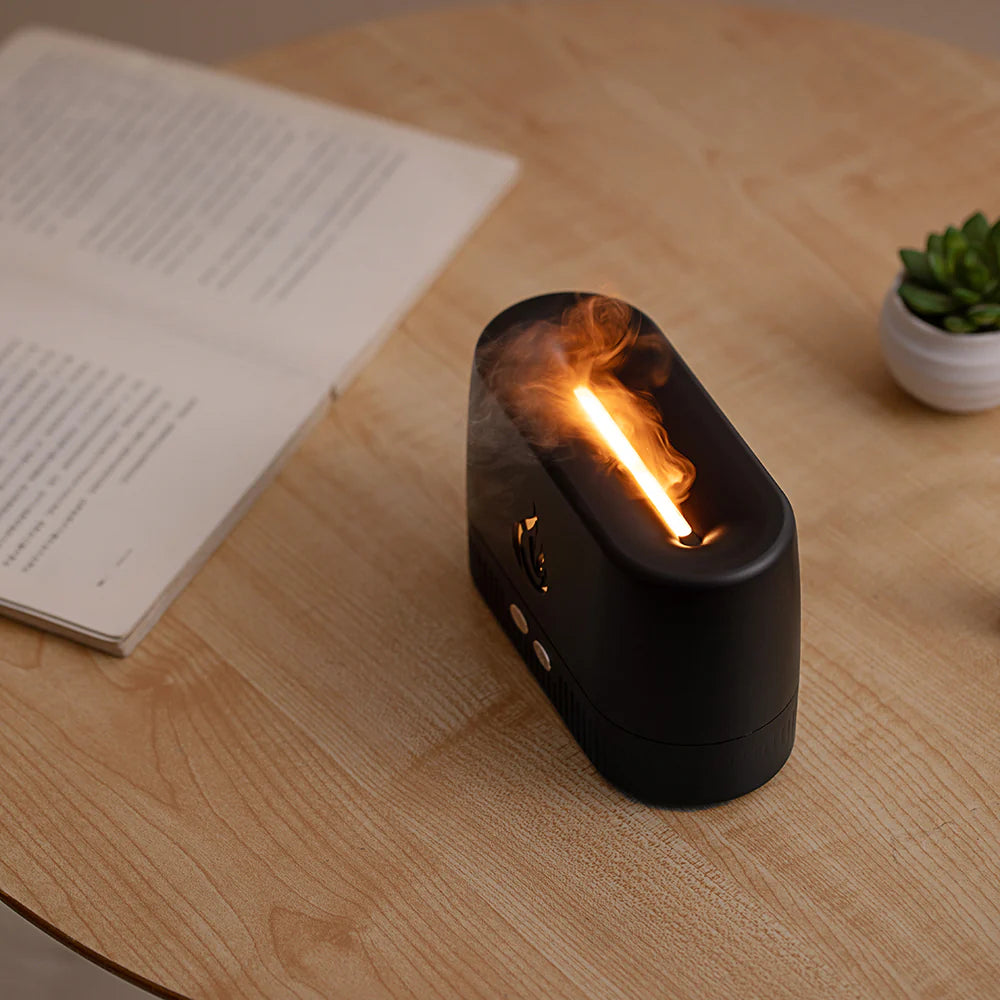 Portable Flame Aroma Diffuser – Essential Oil Atomizer & Cool Mist Air Humidifier for Home, Office & Bedroom