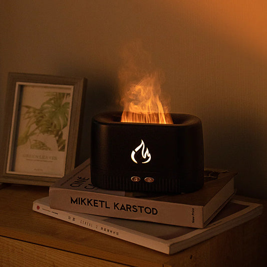 Portable Flame Aroma Diffuser – Essential Oil Atomizer & Cool Mist Air Humidifier for Home, Office & Bedroom