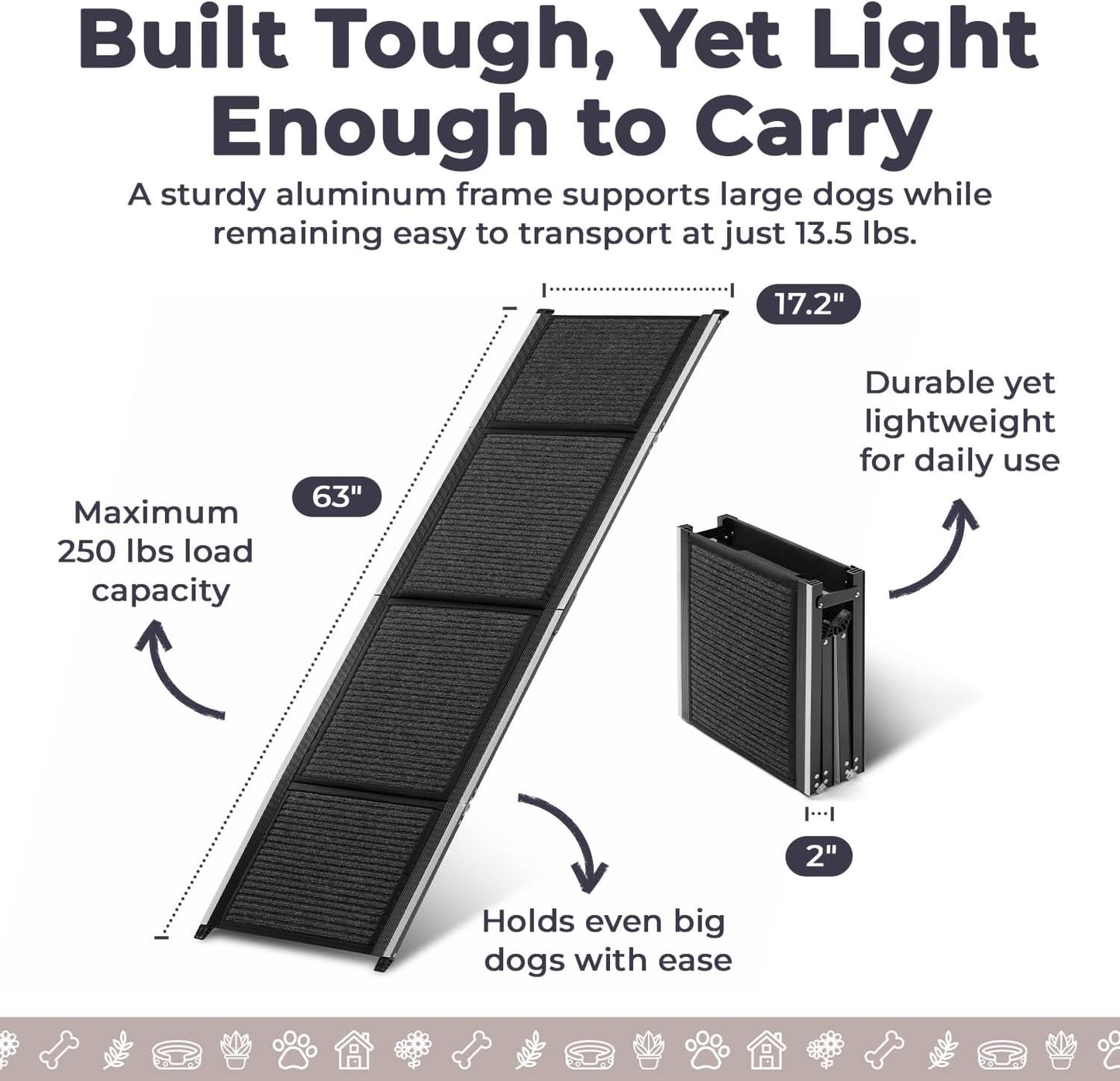 Premium Mobility Ramp for Senior & Large Dogs - Luxury Joint-Safe Vehicle Access Solution