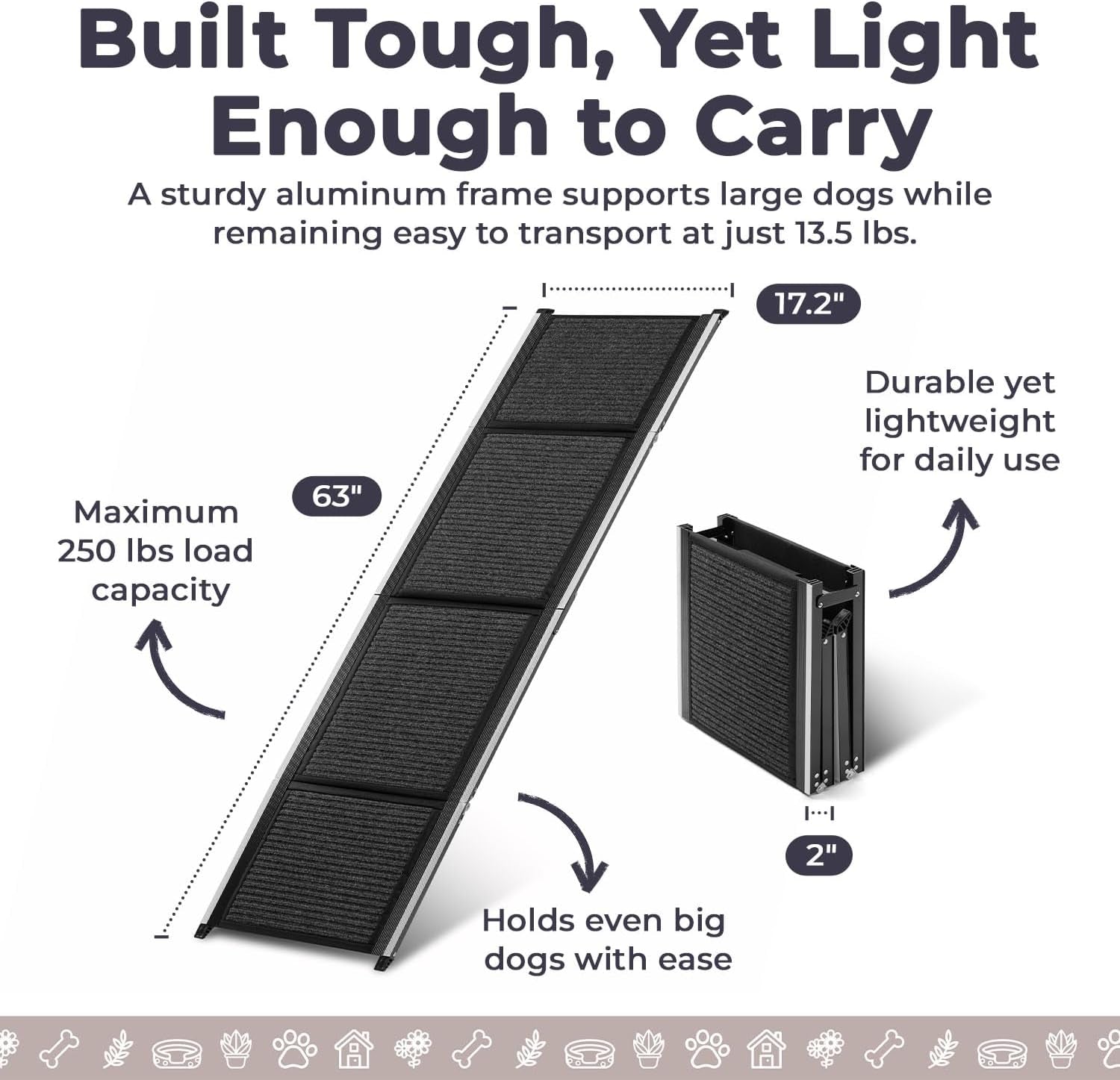 Premium Mobility Ramp for Senior & Large Dogs - Luxury Joint-Safe Vehicle Access Solution