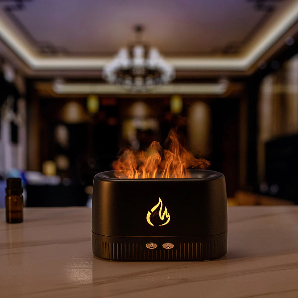 Portable Flame Aroma Diffuser – Essential Oil Atomizer & Cool Mist Air Humidifier for Home, Office & Bedroom