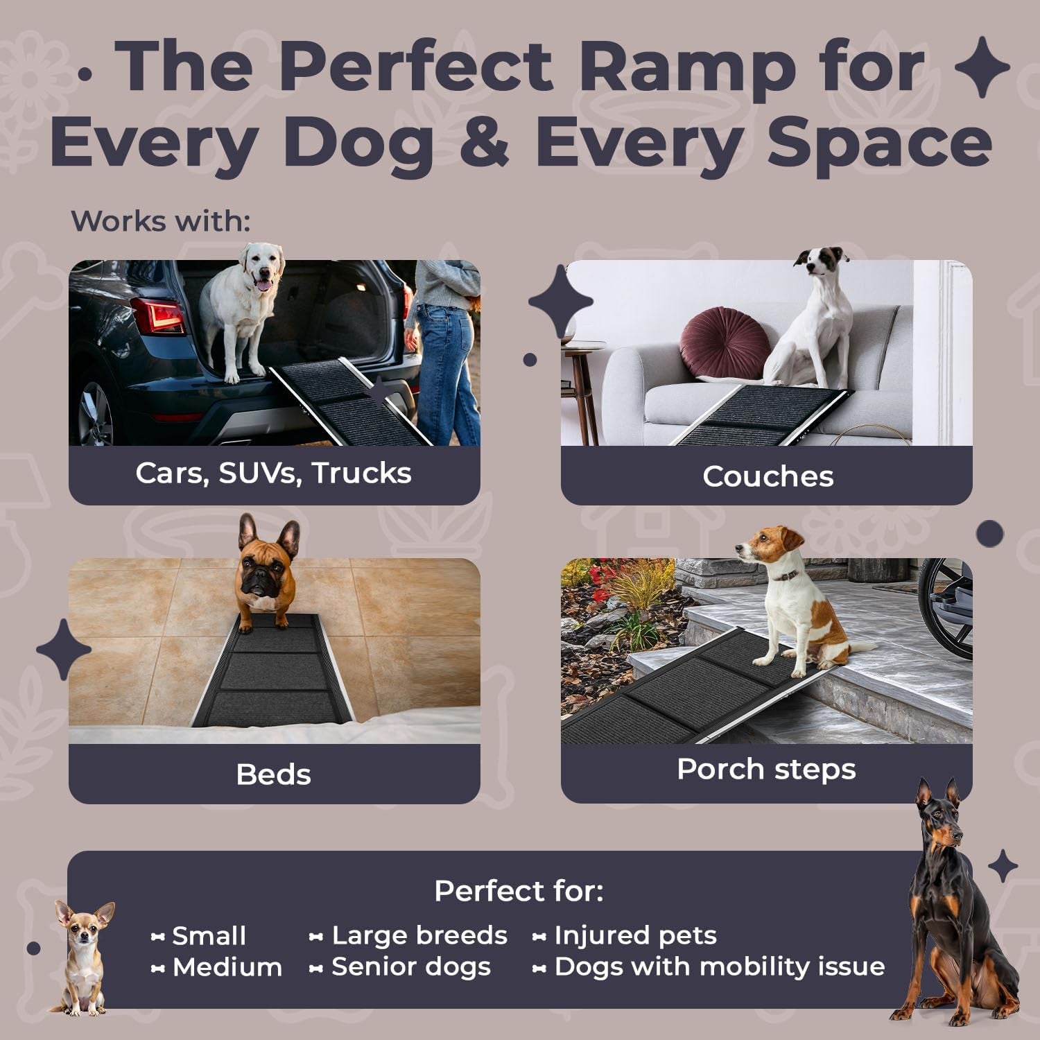Premium Mobility Ramp for Senior & Large Dogs - Luxury Joint-Safe Vehicle Access Solution