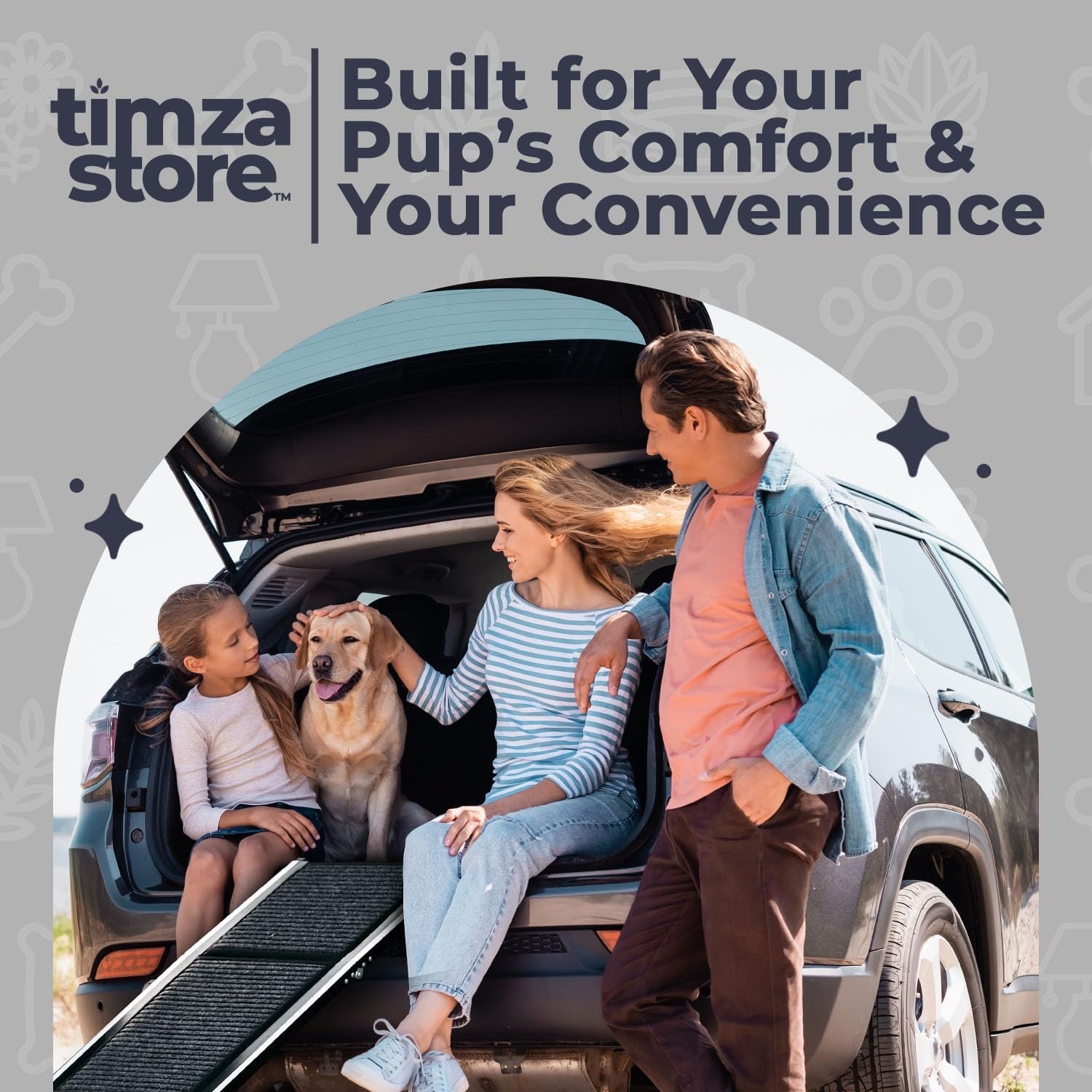 Premium Mobility Ramp for Senior & Large Dogs - Luxury Joint-Safe Vehicle Access Solution