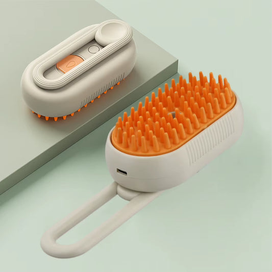 3-in-1 Pet Grooming Steam Brush – Cleans, De-Sheds & Massages