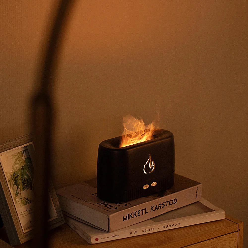 Portable Flame Aroma Diffuser – Essential Oil Atomizer & Cool Mist Air Humidifier for Home, Office & Bedroom